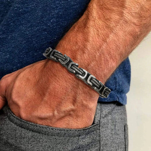 Bracelet viking tressé en acier inoxydable - Odins Hall
