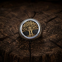 Chevalière Albero della Vita dorata - acciaio inossidabile