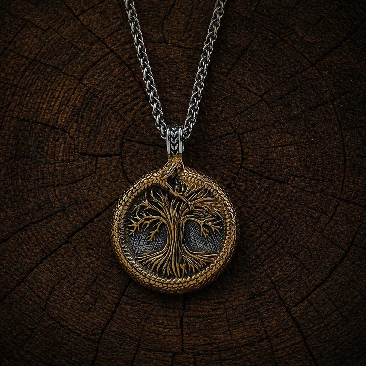 Collana albero sacro di Yggdrasil con Jörmungand