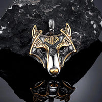 Collana con maschera Fenrir dorata