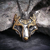 Collana con maschera Fenrir dorata