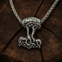 Collana Mjolnir a forma di Yggdrasil