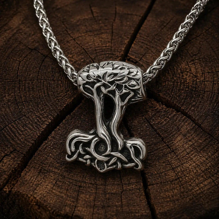 Collana Mjolnir a forma di Yggdrasil