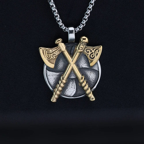 Collier Viking - Bouclier de Haches - Odins Hall