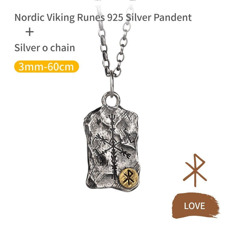 Collana vichinga in argento 925 - Stele runica