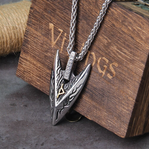 collier Collier Viking "Lance de la Destinée: Collier Gungnir" Or / 70 cm - Odins Hall