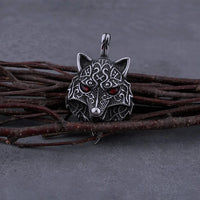 Collana vichinga con testa di Fenrir