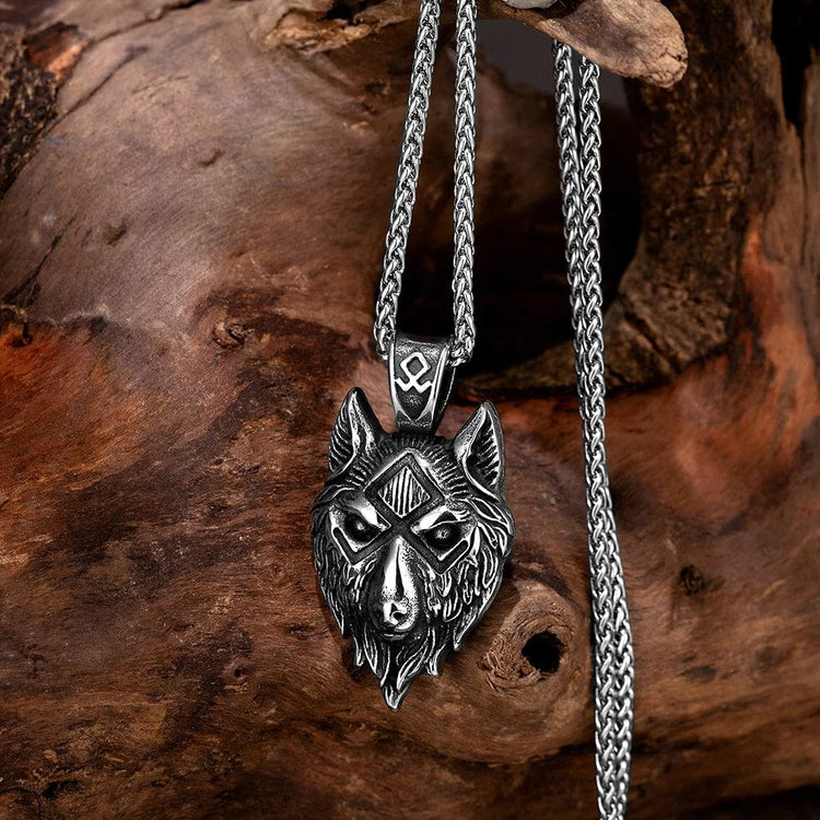 Collana con testa di lupo vichingo - Fenrir