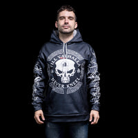 Felpa con cappuccio vichinga \"Warrior Skull Hoodie - Viaggio nel Valhalla