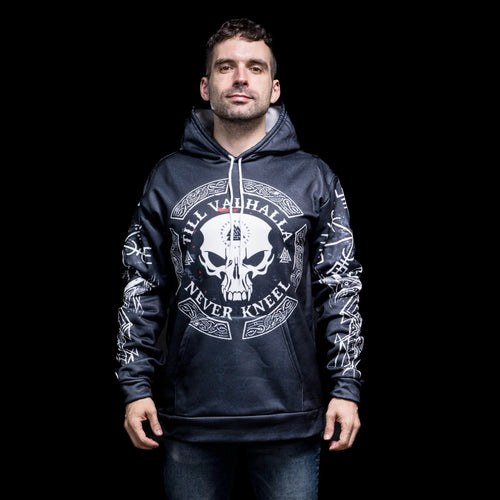 Vêtement Hoodie Viking "Hoodie Crâne de Guerrier - Voyage jusqu'au Valhalla" - Odins Hall