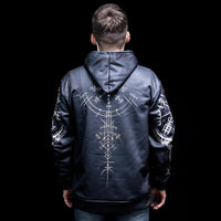 Felpa con cappuccio vichinga \"Warrior Skull Hoodie - Viaggio nel Valhalla