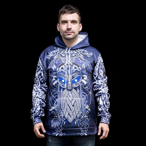 Vêtement Hoodie Viking "Hoodie Fenrir et Odin - Duel de Destin" - Odins Hall