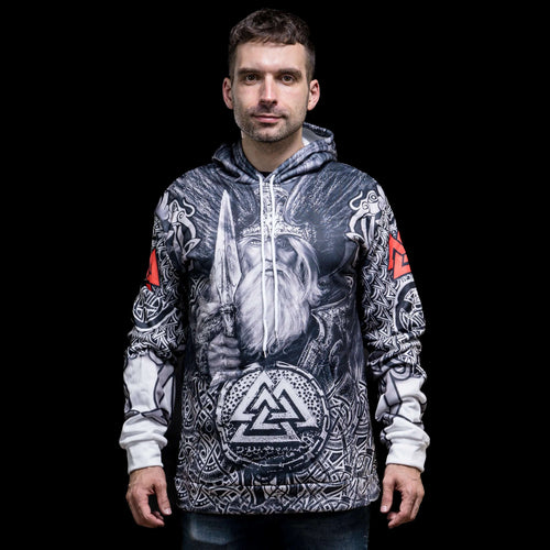 Vêtement Hoodie Viking "Hoodie Mjöllnir et Valknut" - Odins Hall