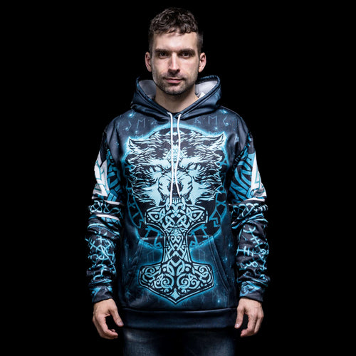 Vêtement Hoodie Viking "Hoodie Mjölnir du Loup" - Odins Hall