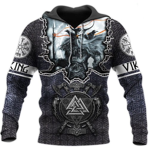 Vêtement Hoodie Viking "Hoodie Odin et Gungnir - Les Haches du Valknut" S - Odins Hall