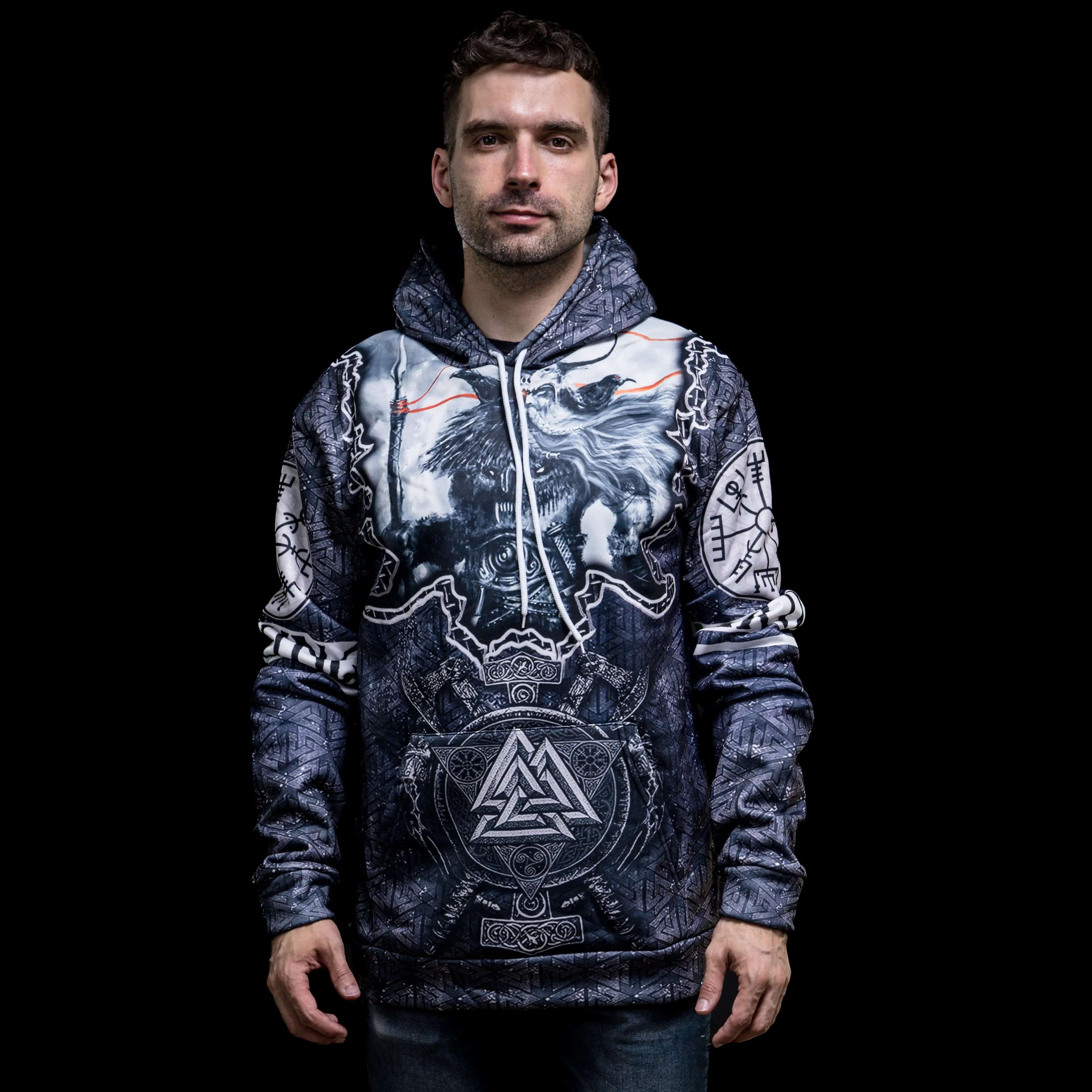 Felpa Con Cappuccio Uomo Viking - Stampa 3D, Leggera, A Maniche Lunghe - Ideale Per Sport, Tempo Libero E Vita Quotidiana