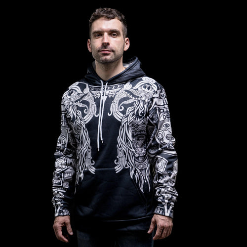 Vêtement Hoodie VIking "Nouvelles visions d' Huginn et Muninn" - Odins Hall