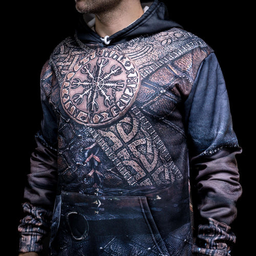 Vêtement Hoodie Viking "Vegvisir, la boussole du guerrier" - Odins Hall