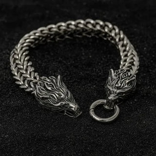 Bracciale Vichingo in Argento Sterling 925 - Lo Sguardo dei Lupi | Odin's Hall Bracciale Vichingo in Argento Sterling 925 - Lo Sguardo dei Lupi | Odin's Hall