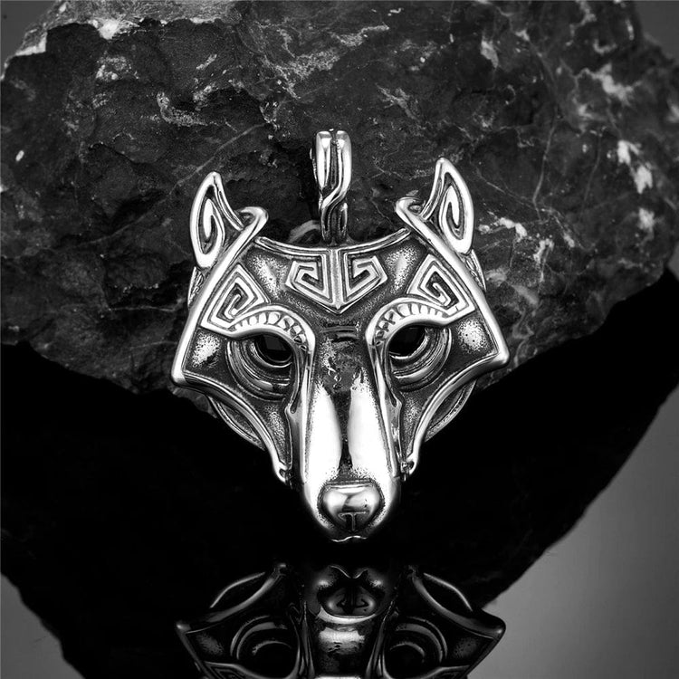 Maschera vichinga di Fenrir Portachiavi in argento