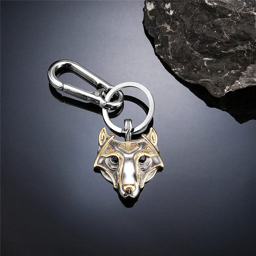 Porte-clés Viking Masque de Fenrir Doré Mix Gold - Odins Hall