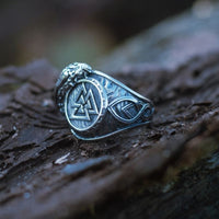 Anello con simbolo Valknut - Acciaio inox - Viking