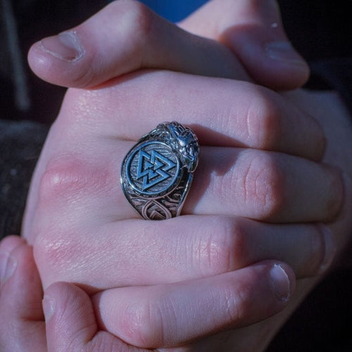 Bague Bague symbole Valknut - Acier inoxydable - Viking - Odins Hall