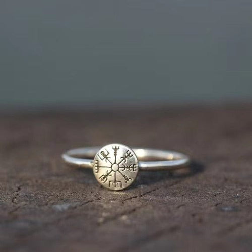 Bague Bague Vegvisir de guerrière au bouclier - Odins Hall