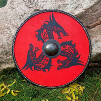 Scudo vichingo rosso Fenrir