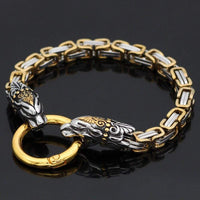 Bracciale testa di serpente d'oro | Acciaio inossidabile