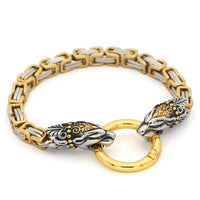 Bracciale testa di serpente d'oro | Acciaio inossidabile