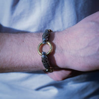 Bracciale testa di serpente d'oro | Acciaio inossidabile