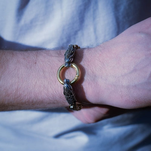 Bracelet Bracelet tête de serpent doré | Acier Inoxydable - Odins Hall