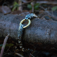 Bracciale testa di serpente d'oro | Acciaio inossidabile