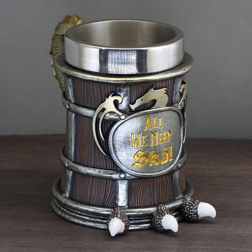 Accessoire Chope viking "All we need skal" en résine - Odins Hall