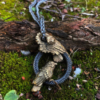 Collana messenger crow di Odino in acciaio inox