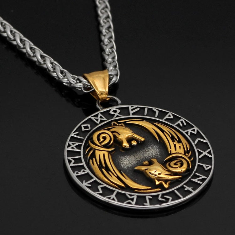 ONEFINITY Collana Triplo Corno Di Odino Collana Vichinga ONEFINITY Collana Triplo Corno Di Odino Collana Vichinga