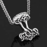 Collana Mjolnir a forma di Yggdrasil