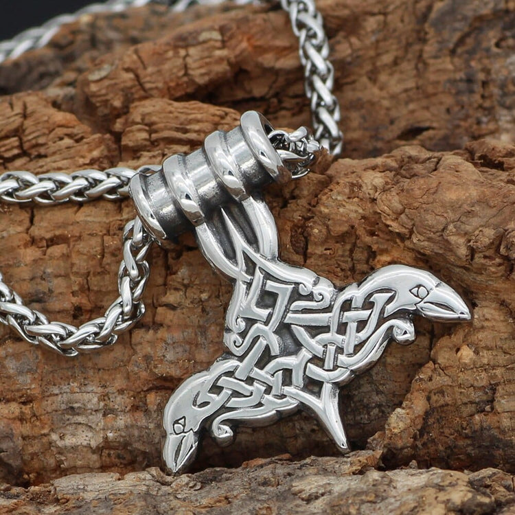 Collana Mjolnir a forma di corvi di Odino