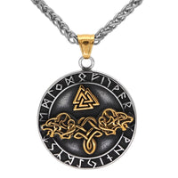 Collana Valknut Odin Wolves