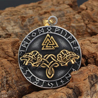 Collana Valknut Odin Wolves