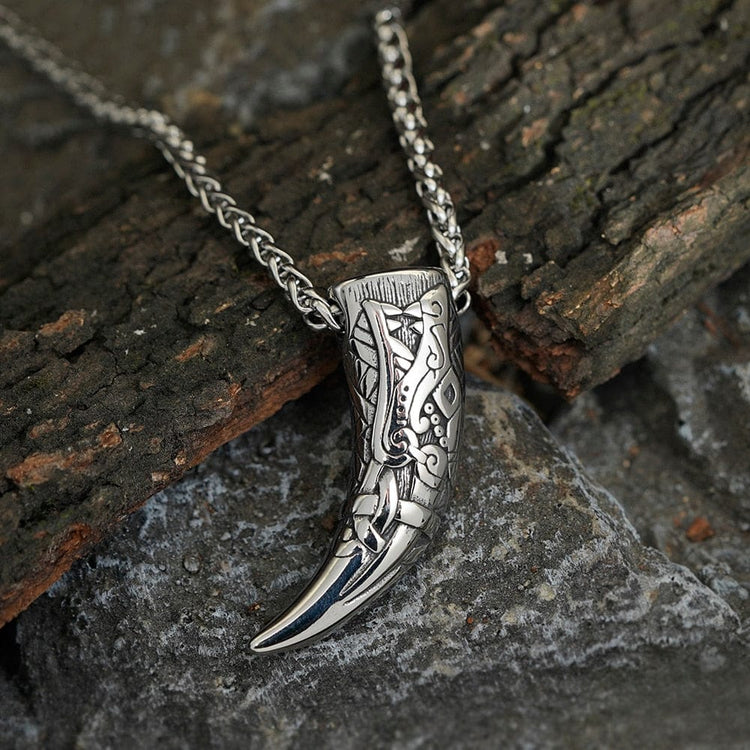 Collana con ciondolo a forma di dente di lupo per uomo Collana con ciondolo a forma di dente di lupo per uomo