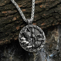 Collana vichinga Odino e i corvi Huginn e Muninn