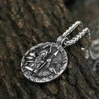 Collana vichinga Odino e i corvi Huginn e Muninn