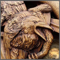 Decorazione murale in legno Hugin et Munin