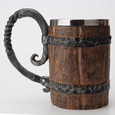 Boccale da birra vichingo artigianale in vero corno di bue - Medieval Shop  at MedieWorld