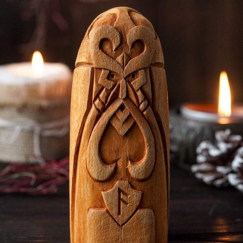 House & Decoration Loki Norse god statue, Loki wooden statue, pagan altar figure - Odins Hall