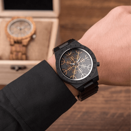 Accessoire Montre en bois foncé Aegishjalmur - Odin's Hall - Odins Hall