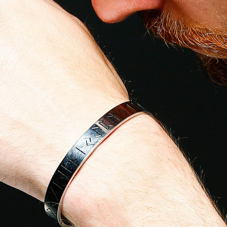 Braccialetto Wicca Con Ciondolo Pentacolo E Rune - Gioiello Vikingo Per Uomini E Donne - Foto 10