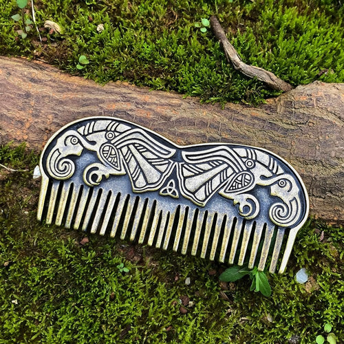 Accessoire Peigne à barbe Viking - Corbeaux d'Odin - Odins Hall